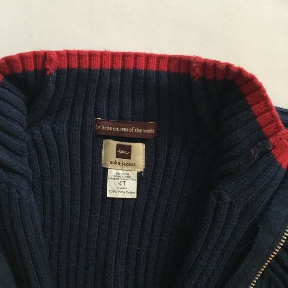Tea Collection navy & red Soba sweater jacket - Picture 4 of 5